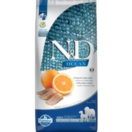 FARMINA N&D Ocean Dog Adult herring & orange Medium & Maxi 12 kg śledź i pomarańcze, sucha karma dla psów ras średnich i dużych