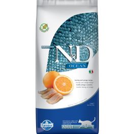 FARMINA N&D Ocean Cat Adult Herring & Orange 10 kg sucha karma dla kotów ze śledziem i pomarańczą
