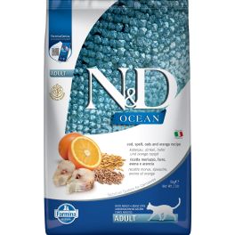 FARMINA N&D Ocean cat adult codfish, spelt, oats and orange 5 kg karma dla kota z dorszem