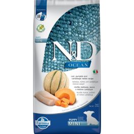 FARMINA N&D Ocean Dog Puppy Mini cod, pumpkin & cantaloupe melon 7 kg dorsz, dynia i melon dla szczeniąt i suk w ciąży