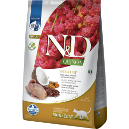 FARMINA N&D Quinoa Cat Skin&Coat quail 5 kg z przepiórką, karma na problemy skórne dla kotów
