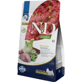 FARMINA N&D Quinoa Dog Adult Mini Digestion Grain Free 800g jagnięcina, quinoa, fenkuł włoski i karczoch, na poprawę trawienia dla psów małych ras