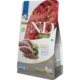 FARMINA N&D Quinoa Dog Duck, Broccoli & Asparagus Neuterad Adult Mini 800 g kaczka, brokuł i szparag dla kastrowanych psów małych ras