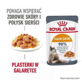 ROYAL CANIN Hair&Skin w galaretce karma mokra dla kotów dorosłych, zdrowa skóra, piękna sierść 12 x 85 g