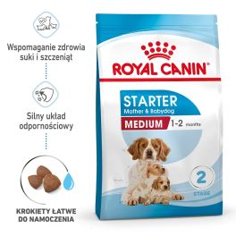 ROYAL CANIN Medium starter mother & babydog 4 kg karma sucha dla suk w ciąży, w okresie laktacji i szczeniąt, od 4 do 8 tygodnia życia, ras średnich