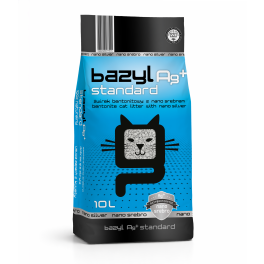 BAZYL Ag+ Standard 10 l żwirek bentonitowy z nanosrebem dla kota