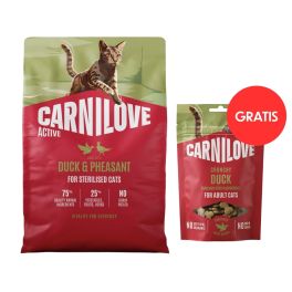 CARNILOVE Active Cat Duck and Pheasant Sterilised 2 kg dla kotów sterylizowanych + CARNILOVE Crunchy Snack Cat Duck 50 g GRATIS