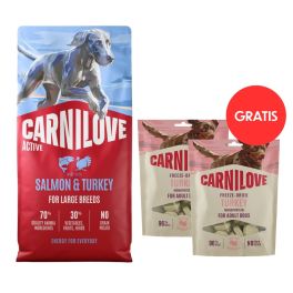 CARNILOVE Active Dog Salmon & Turkey Adult Large Breeds 12 kg łosoś i indyk dla psów dużych ras + CARNILOVE Dog Freeze Dried Turkey 2x60g GRATIS