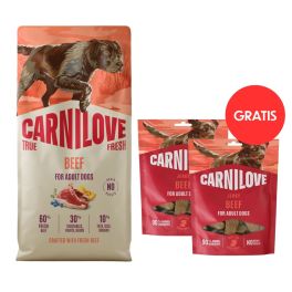 CARNILOVE True Fresh Dog Beef Adult 12 kg ze świeżą wołowiną dla psów + CARNILOVE Dog Jerky Beef Fillet 2x100g GRATIS