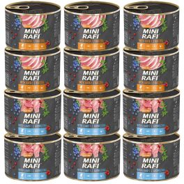 RAFI Mini Mix smaków z kaczką i jagnięciną 12x185g dla psów małych ras