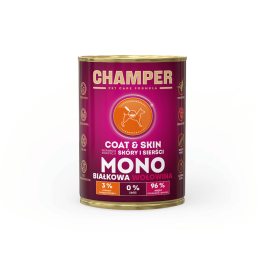 CHAMPER Coat Skin Wołowina monobiałkowa karma dla psa 400 g