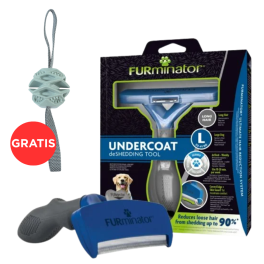 FURMINATOR Undercoat deShedding dla psów długowłosych dużych Large + ZOLUX Outdoor piłka dla psa w kolorze khaki GRATIS