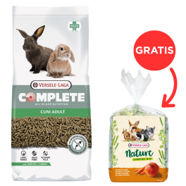 VERSELE-LAGA Cuni Adult Complete 8 kg karma dla dorosłych królików + Timothy Hay carrot & pumpkin siano tymotkowe z marchewką i dynią 500 g GRATIS
