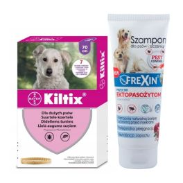 BAYER KILTIX Obroża przeciw pchłom i kleszczom 70 cm + FREXIN Szampon przeciw ektopasożytom