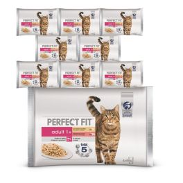 PERFECT FIT Adult saszetka 36x85g – mokra karma dla kotów w sosie (z kurczakiem i groszkiem, z wołowiną i marchewką)