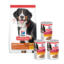 HILL'S Science Plan Adult Dog Large Dry Chicken kurczak 14 kg dla dużych ras + 3 puszki  GRATIS