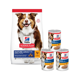 HILL'S Science Plan Canine Mature Adult Chicken New 14 kg dla starszych psów + 3 puszki GRATIS