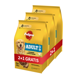PEDIGREE Adult 3x2,6 kg z drobiem i warzywami sucha karma pełnoporcjowa dla psów dużych i średnich ras