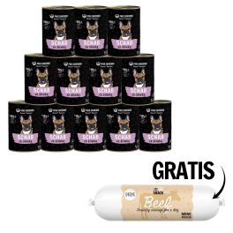 PAKA ZWIERZAKA Seventh Heaven Schab ze śliwką (pork&plum) 12 x 400 g + Kiełbaska z wołowiny dla psa 200g GRATIS