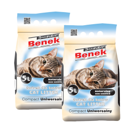BENEK Super compact Żwirek bentonitowy uniwersalny 10 l (5 l x 2)