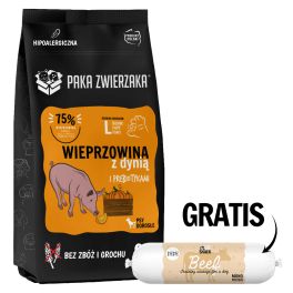 PAKA ZWIERZAKA Seventh Heaven Karma sucha Wieprzowina z dynią L 9 kg + Kiełbaska z wołowiny dla psa 200g GRATIS