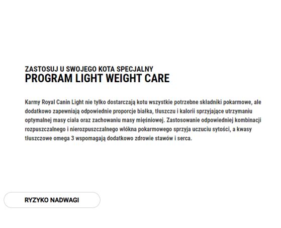 ROYAL CANIN  Light Weight Care 400 g karma sucha dla kotów dorosłych, utrzymanie prawidłowej masy ciała
