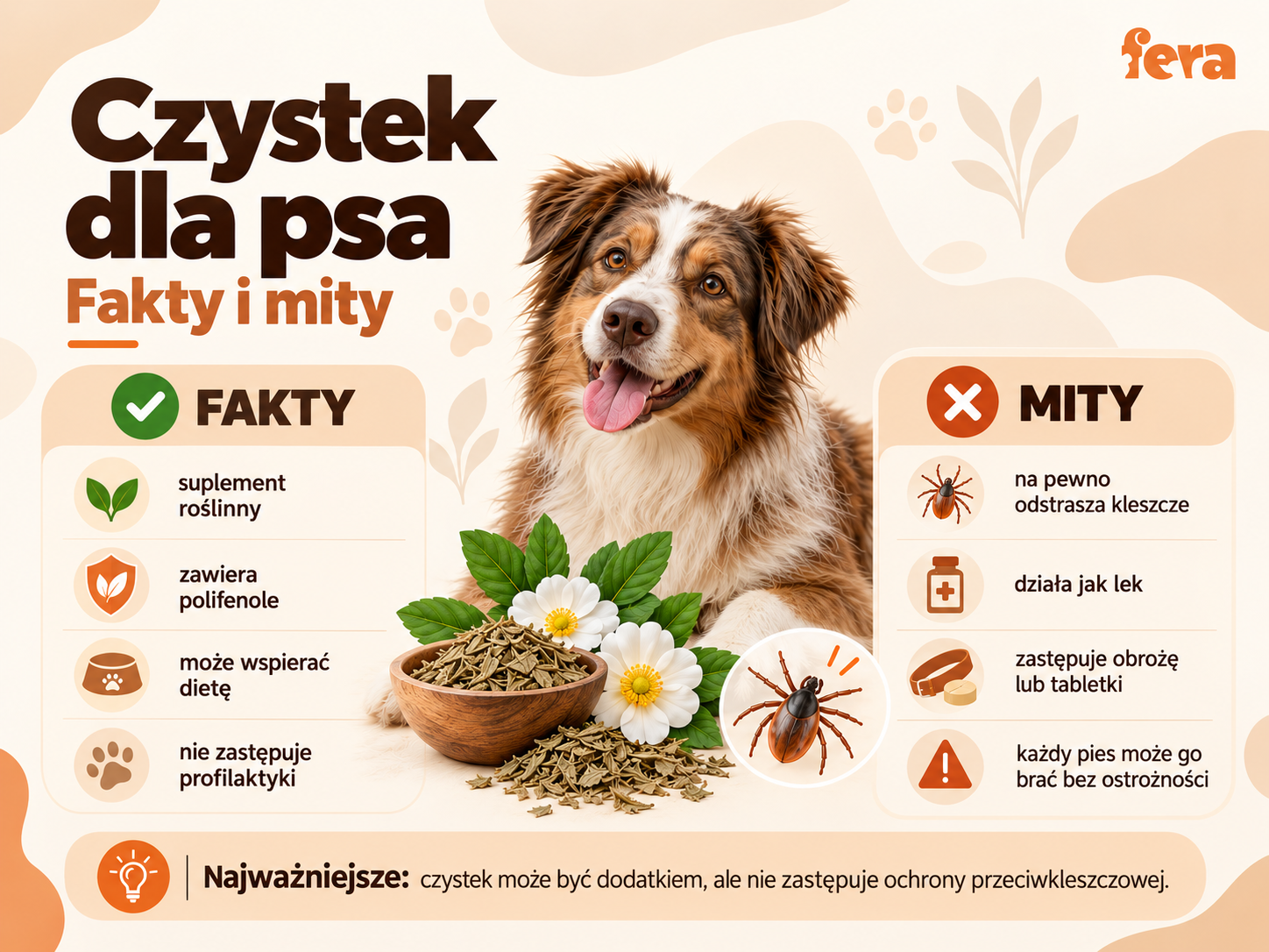 Fakty i mity na temat stosowania czystka dla psa na kleszcze